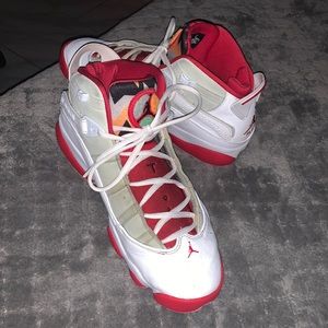 Jordan 6 rings red,white,grey 10.5